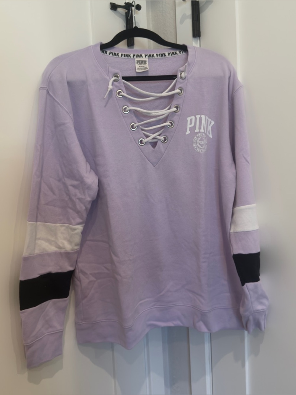 Victoria’s Secret PINK Lavender Lace-Up Pullover Sweatshirt